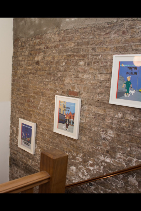School staircase and decorative artwork at ISI Dublin Meetinghouse Lane