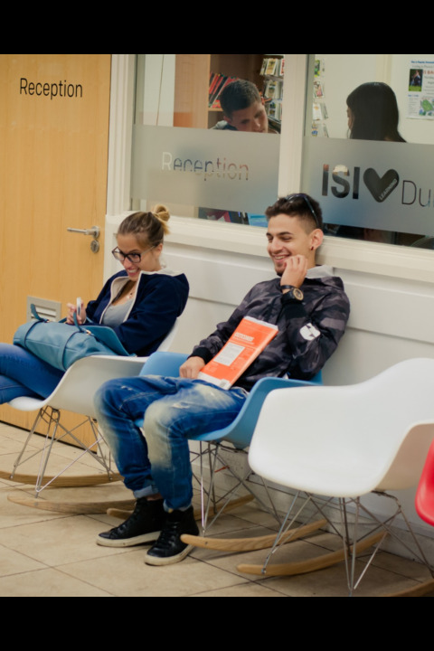 Reception and seating area at ISI Dublin